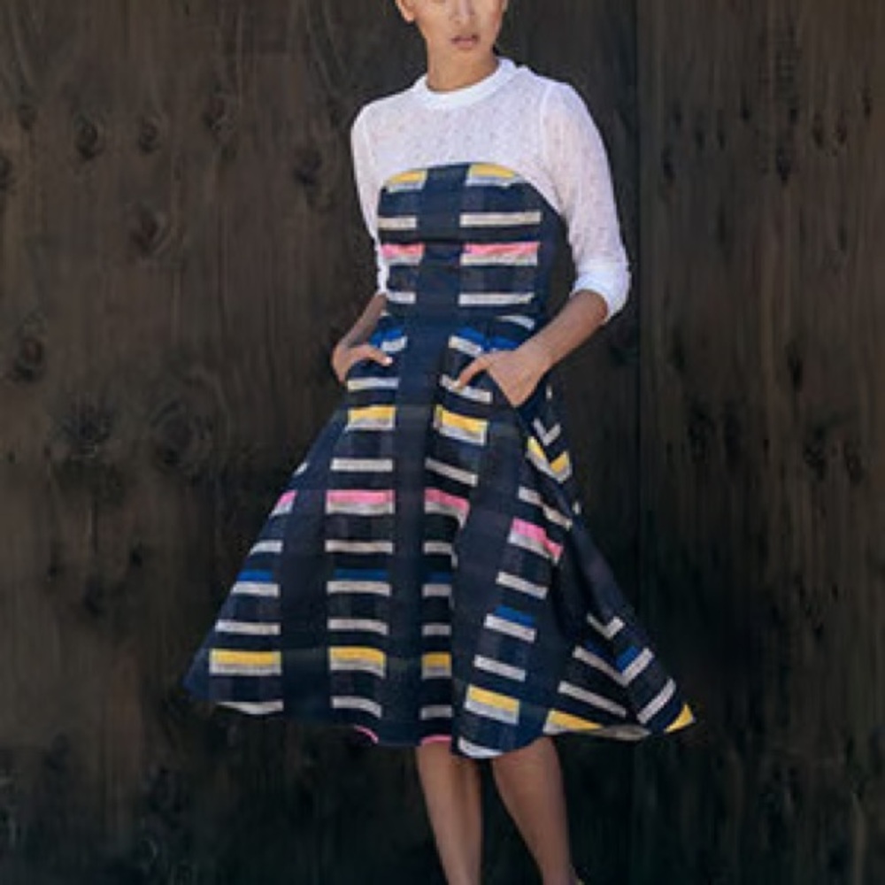 Beckley by Melissa strapless retro dress with Pockets